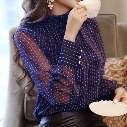 Women's Lace Chiffon Blouse - Wnkrs