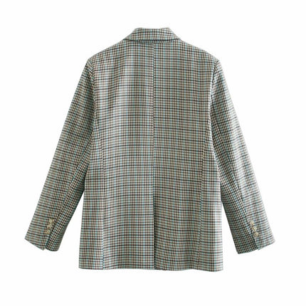 Women's Plaid Patterned Blazer - Wnkrs