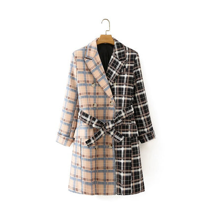 Women's Casual Double Plaid Printed Blazer - Wnkrs