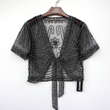 Vintage Handmade Transparent Embroidered Women's Bolero - Wnkrs