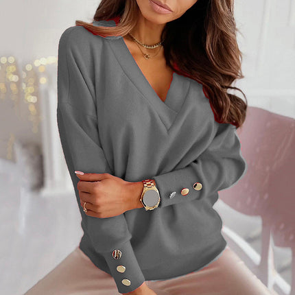 Women's Sweater Solid Color Knitted Blouse - Wnkrs