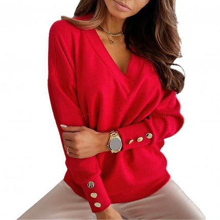 Women's Sweater Solid Color Knitted Blouse - Wnkrs