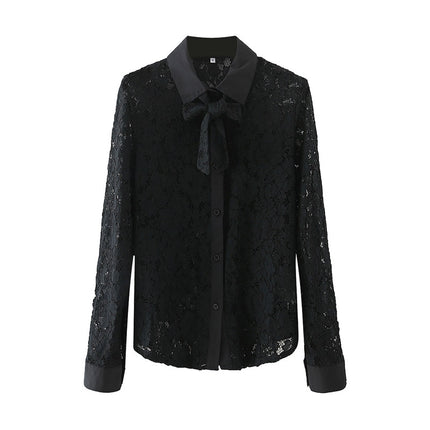 Women's Casual Lapel Long Sleeved Shirt - Wnkrs