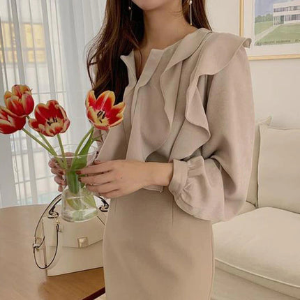 Women's Long Sleeved Basic Office Blouse - Wnkrs