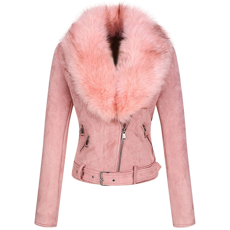 Women's Eco Suede Biker Jacket