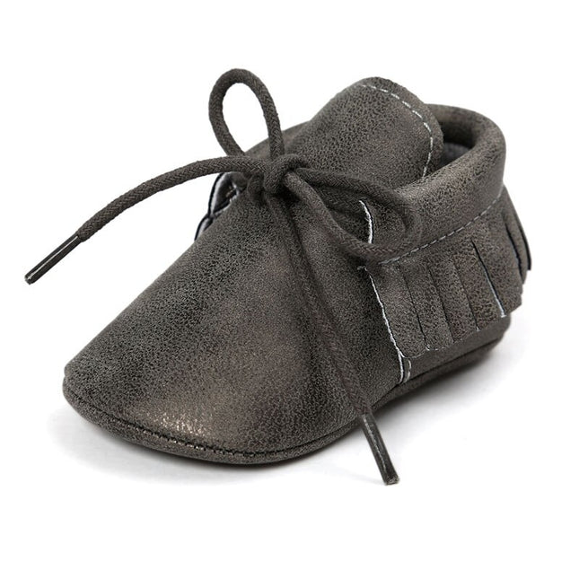 Baby's Solid Color Leather Moccasins - Wnkrs