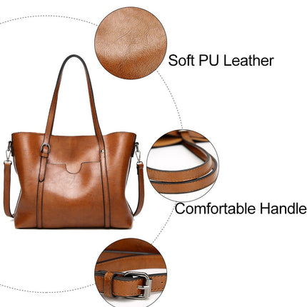 Fashion Large Capacity Women's PU Leather Tote Bag - Wnkrs