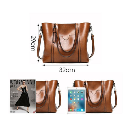 Fashion Large Capacity Women's PU Leather Tote Bag - Wnkrs