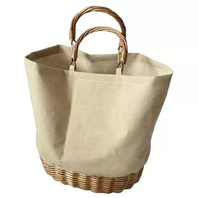 Rattan Bucket Handbag With Wicker Strap - Wnkrs