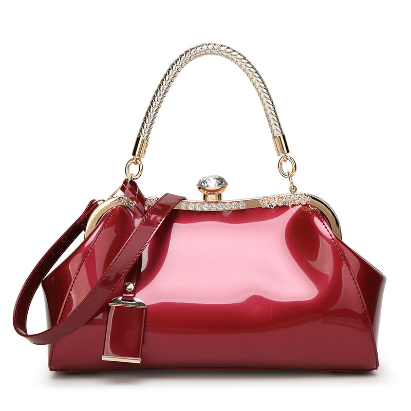 Fashion Patent Leather Embellished Bag
