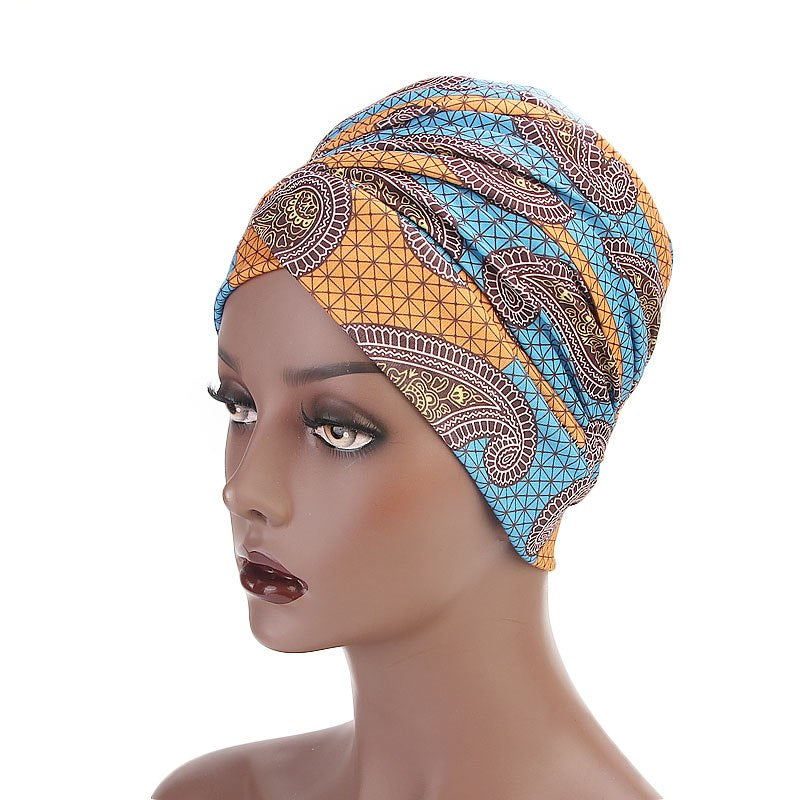 African Ornament Printed Women's Turban Head Scarf