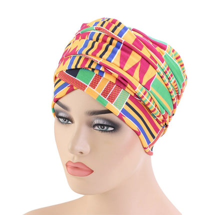 African Ornament Printed Women's Turban Head Scarf - wnkrs