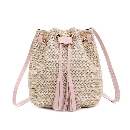Women's Boho Straw Bucket Bag - Wnkrs