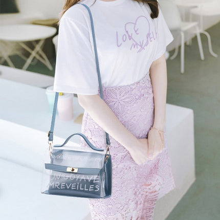 Women's Letter Printed Transparent Clutch - Wnkrs