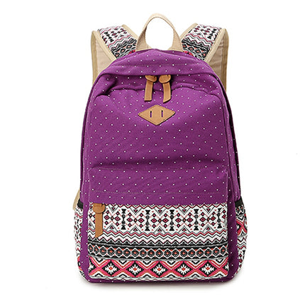 Ethnic Style Colorful Women's Canvas Backpack - Wnkrs