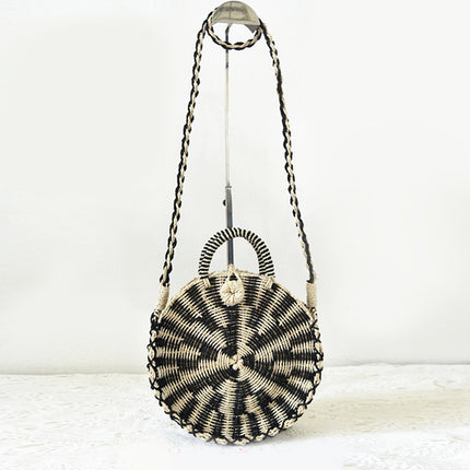 Women's Round Retro Rattan Bag - Wnkrs