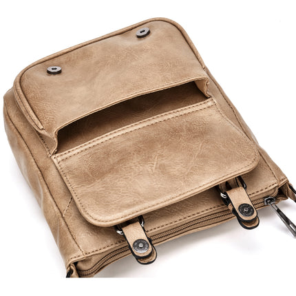Women's Multi Pocket Leather Messenger Bag - Wnkrs