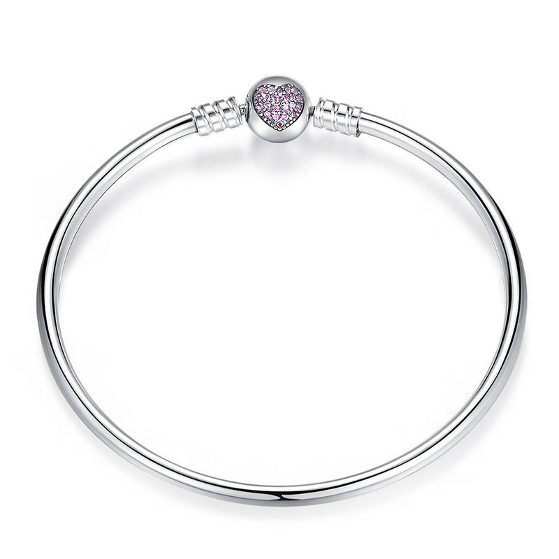 Minimalist Heart Bead Silver Bracelet