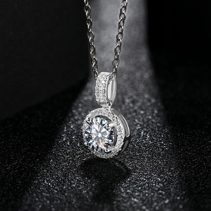 1CT Pendant Necklace with Moissanite Gemstone - wnkrs