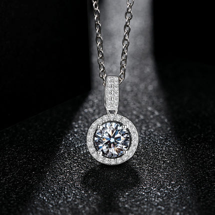 1CT Pendant Necklace with Moissanite Gemstone - wnkrs