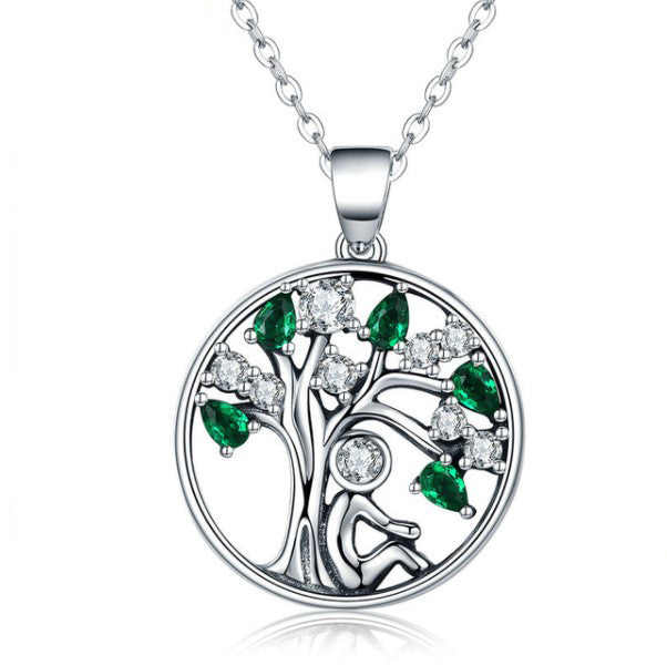Tree of Life Round Silver Women's Pendant Necklace - wnkrs