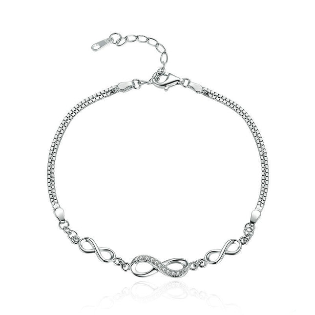 Minimalistic Silver Bracelet with Infinity Charm - wnkrs