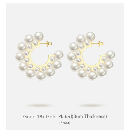 Women’s Modern Pearls Hoop Earrings - Wnkrs