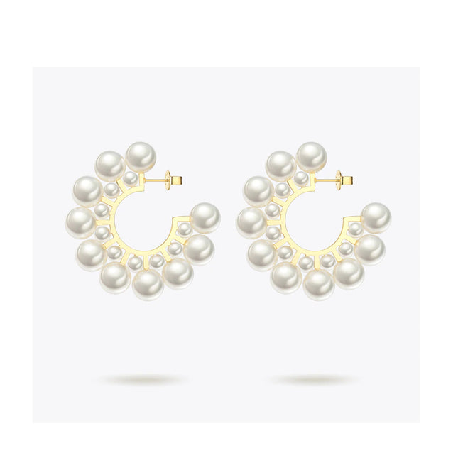 Women’s Modern Pearls Hoop Earrings