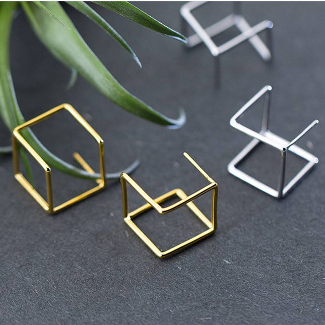 Cube Shaped Minimalistic Earrings for Women - Wnkrs