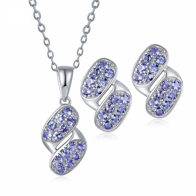 Elegant Sparkling Silver Pendant & Earrings Women's Jewellery Set - wnkrs