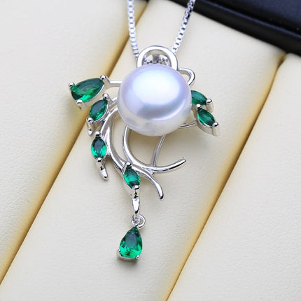 Green Stones 925 Silver Pearls Women's Jewelry 4 pcs Set - Wnkrs