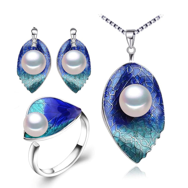 Colorful 925 Silver Pearls Women's Jewelry 4 pcs Set - Wnkrs