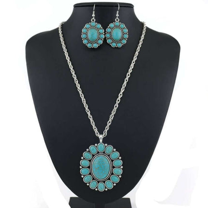 Women's Turquoise Necklace and Earrings Set - Wnkrs