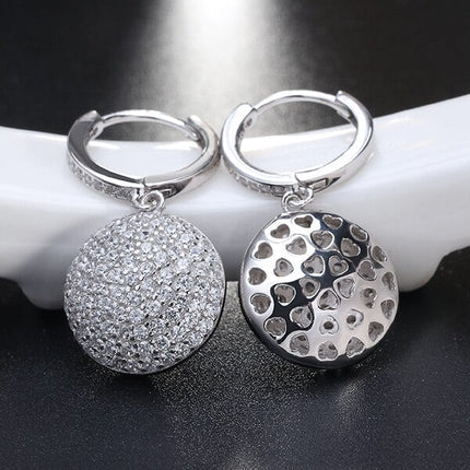 Women's Round Crystal Zircon Sterling Silver Jewelry Set - wnkrs