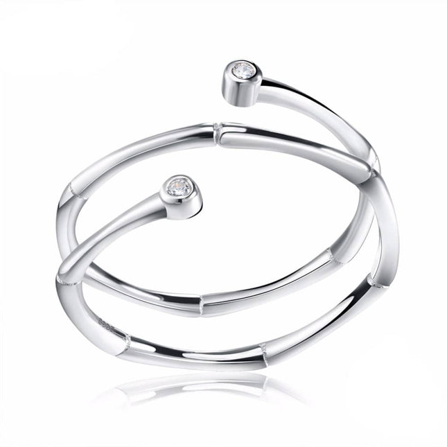 Minimalistic Sterling Silver Women's Bypass Ring