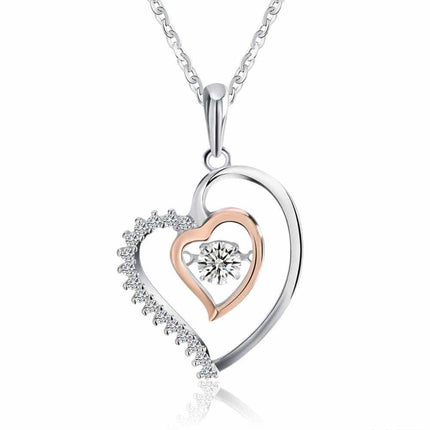 Silver Heart Shaped Pendant Necklace - wnkrs