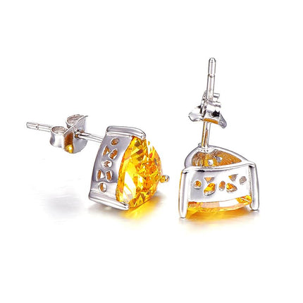 Natural Citrine Triangle Earrings - Wnkrs