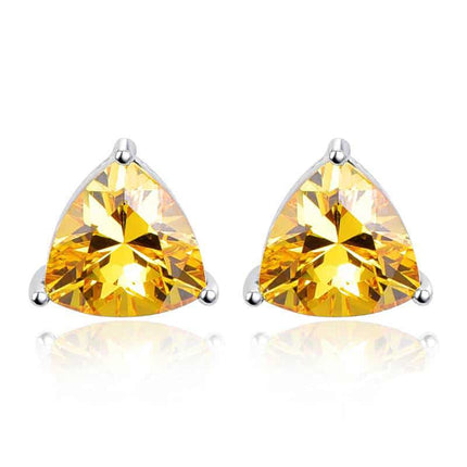 Natural Citrine Triangle Earrings - Wnkrs