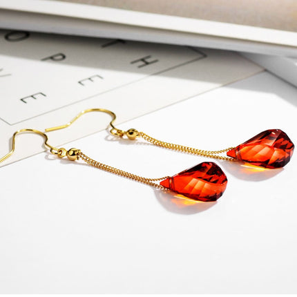Elegant Women's Drop Earrings with Swarovski Crystals - Wnkrs