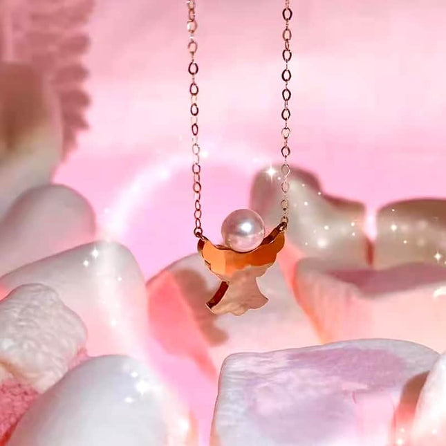 18K Gold Angel Pendant Necklace - wnkrs