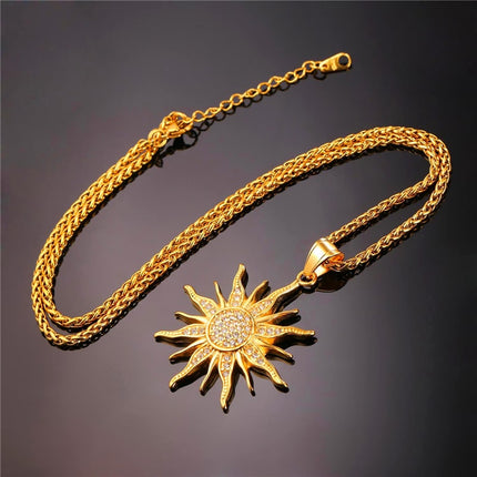 Baroque Style Rhinestone Sun Women’s Pendant - Wnkrs