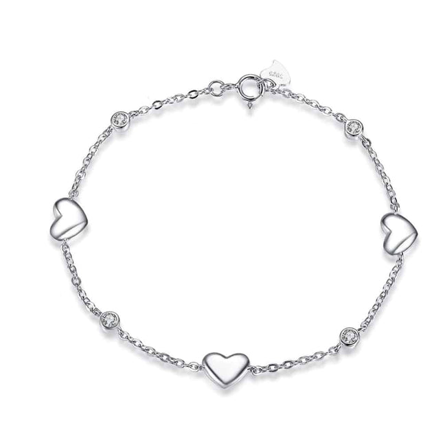 Silver Hearts Charm Bracelet for Women - wnkrs