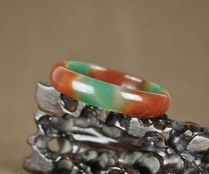 Natural Red and Green Jade Bangle Bracelet - Wnkrs