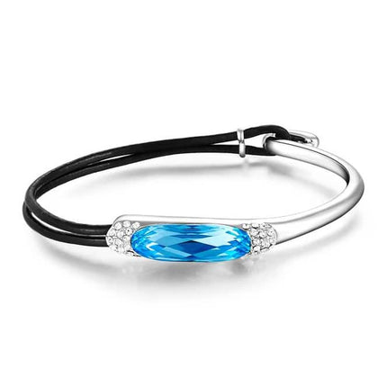 Women's Unique Leather Bracelet with Crystal - Wnkrs