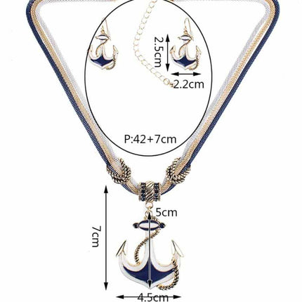 Women's Sailor Necklace and Earrings Set - wnkrs