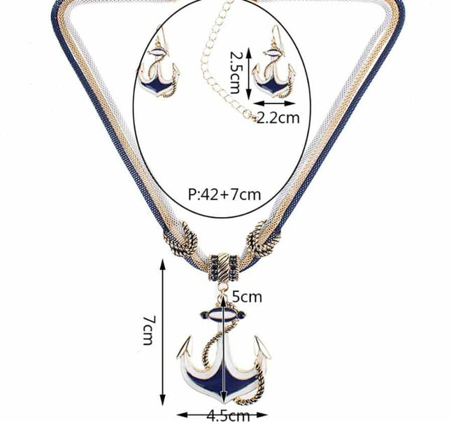 Women's Sailor Necklace and Earrings Set - wnkrs
