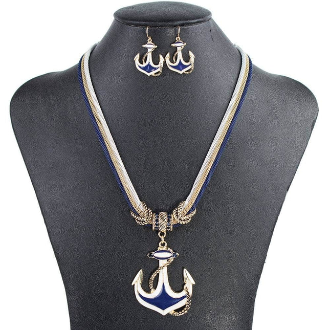 Women's Sailor Necklace and Earrings Set - wnkrs