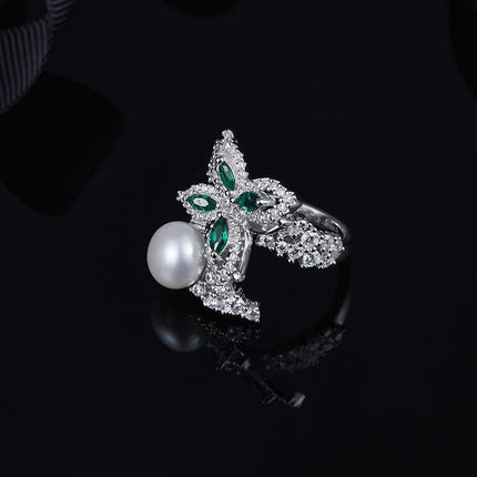 Natural Pearl 925 Sterling Silver Luxury Butterfly Ring - Wnkrs