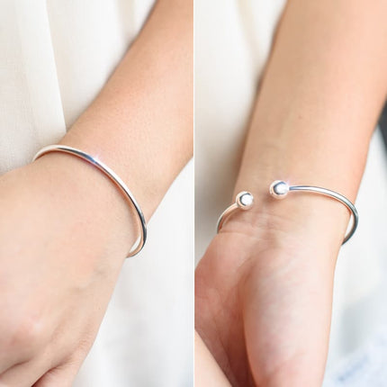 Women's Silver Minimalist Bangle - wnkrs