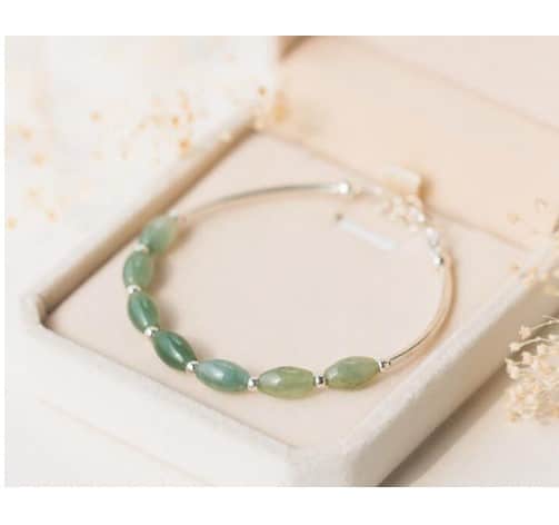 Oval Jade Silver Charm Bracelet - wnkrs